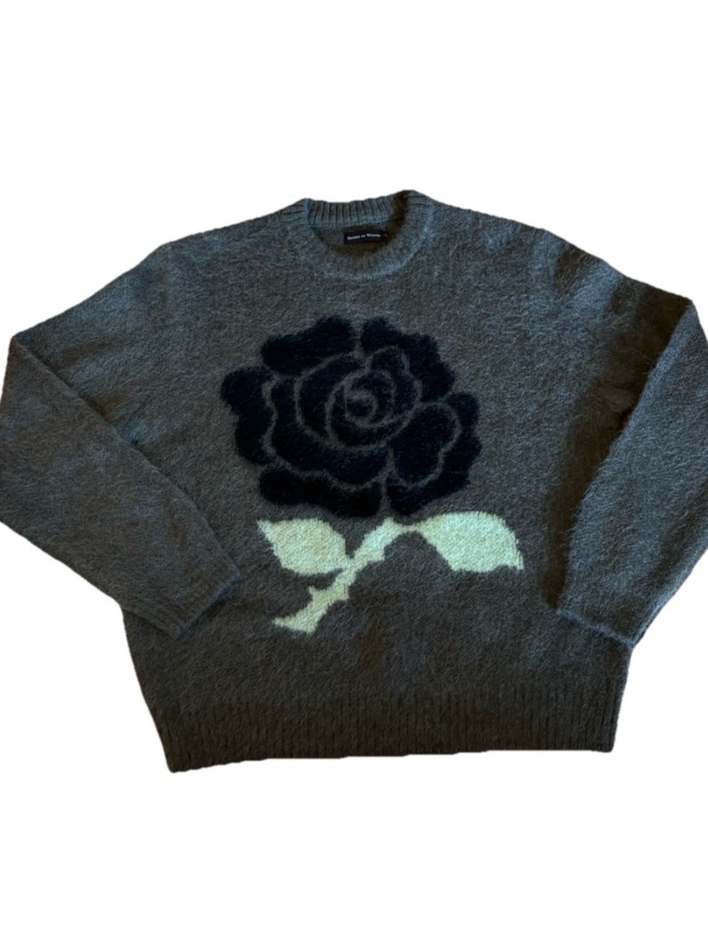 Raised by Wolves Mohair Sweater Men’s Size Large, Rose Detail